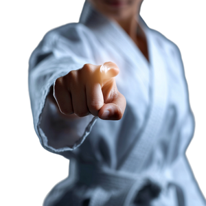 Karate Woman Clicking Vinyl Car Decal Sticker – Waterproof & UV-Resistant 3.4133333333333336"