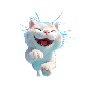Smiling Cartoon Cat V3 Vinyl Car Decal Sticker – Waterproof & UV-Resistant 3.4133333333333336"