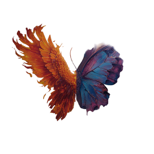 Butterfly-Phoenix Hybrid Vinyl Car Decal Sticker – Waterproof & UV-Resistant 6.826666666666667"