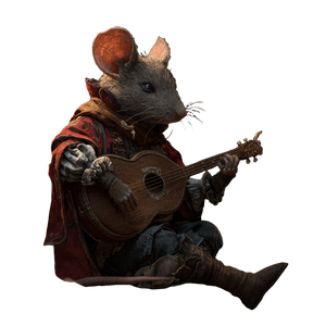 Mousefolk Bard Vinyl Car Decal Sticker – Waterproof & UV-Resistant 3.4133333333333336"