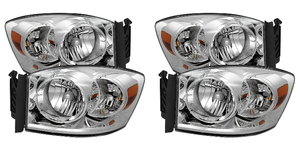 2x Enhance Your Dodge Ram 2500/3500/1500 with Crystal Clear Headlight Assemblies | Chrome Housing | Set of 2