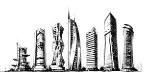 Abstract Building Shapes Vinyl Car Decal Sticker – Waterproof & UV-Resistant 2.72"