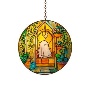 Stained Glass Ghost V4 Vinyl Car Decal Sticker – Waterproof & UV-Resistant 3.4133333333333336"