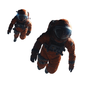 Astronauts Over Asteroid Vinyl Car Decal Sticker – Waterproof & UV-Resistant 3.4133333333333336"