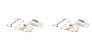 2x Lippert Components T-Style Door Catch | For Holding RV Cabinet Doors Open | 4 Inch White Composite | Easy Install