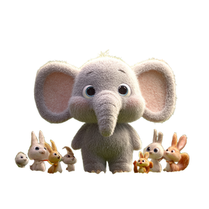 Cartoon Elephant Gathering Vinyl Car Decal Sticker – Waterproof & UV-Resistant 3.4133333333333336"
