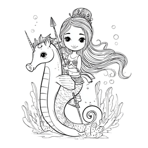 Mermaid Riding Seahorse Vinyl Car Decal Sticker – Waterproof & UV-Resistant 3.4133333333333336"