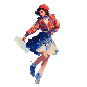 Breakdancing Winter Girl Vinyl Car Decal Sticker – Waterproof & UV-Resistant 3.4133333333333336"