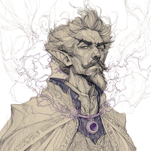 Elven Sorcerer Sketch Vinyl Car Decal Sticker – Waterproof & UV-Resistant 3.4133333333333336"