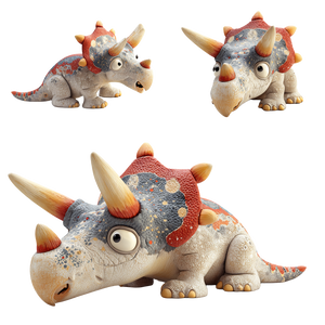 Toy Triceratops Perspectives Vinyl Car Decal Sticker – Waterproof & UV-Resistant 3.4133333333333336"