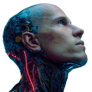 Cyberpunk Human Portrait Vinyl Car Decal Sticker – Waterproof & UV-Resistant 6.826666666666667"