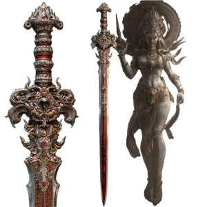 Kali'S Divine Sword Vinyl Car Decal Sticker – Waterproof & UV-Resistant 3.4133333333333336"