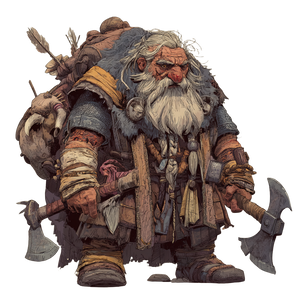 Dwarf Barbarian Character Vinyl Car Decal Sticker – Waterproof & UV-Resistant 3.4133333333333336"