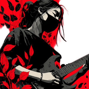 Guitarist With Mask Vinyl Car Decal Sticker – Waterproof & UV-Resistant 6.826666666666667"