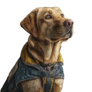 Labrador In Vest Vinyl Car Decal Sticker – Waterproof & UV-Resistant 3.4133333333333336"