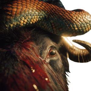 Bison Snake Attack Vinyl Car Decal Sticker – Waterproof & UV-Resistant 6.826666666666667"