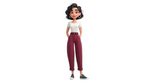 Stylized Female Character V6 Vinyl Car Decal Sticker – Waterproof & UV-Resistant 5.4