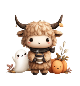 Chibi Highland Cow V2 Vinyl Car Decal Sticker – Waterproof & UV-Resistant 3.6
