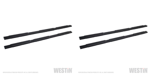 2x 5 Inch Oval Straight Black Nerf Bar Kit | Westin R5 Modular Series | With Bed Step & Step Pads 2x 5 Inch Oval Straight Black Nerf Bar Kit | Westin R5 Modular Series | With Bed Step & Step Pads