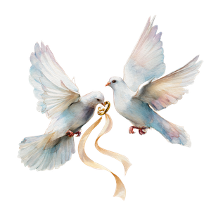Doves With Ring Vinyl Car Decal Sticker – Waterproof & UV-Resistant 3.4133333333333336"