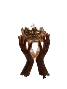 Golden Crown Hands Vinyl Car Decal Sticker – Waterproof & UV-Resistant 8.213333333333333"