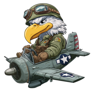 Eagle Mascot Pilot Vinyl Car Decal Sticker – Waterproof & UV-Resistant 3.4133333333333336"