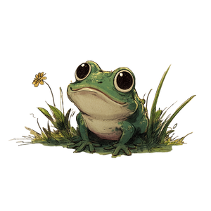 Cute Frog Illustration V3 Vinyl Car Decal Sticker – Waterproof & UV-Resistant 3.4133333333333336"