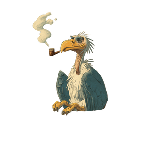 Cartoon Vulture Smoking Vinyl Car Decal Sticker – Waterproof & UV-Resistant 3.4133333333333336"