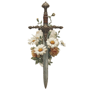 Ornate Floral Sword Vinyl Car Decal Sticker – Waterproof & UV-Resistant 6.826666666666667"