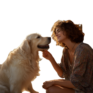 Woman Brushing Dog Vinyl Car Decal Sticker – Waterproof & UV-Resistant 6.826666666666667"