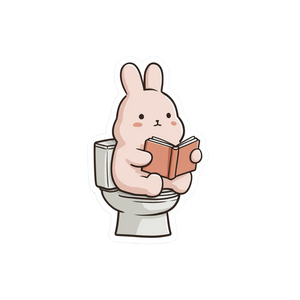Reading Bunny Sticker Vinyl Car Decal Sticker – Waterproof & UV-Resistant 3.4133333333333336"