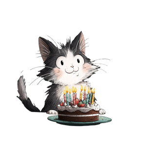 Happy Birthday Kitten V2 Vinyl Car Decal Sticker – Waterproof & UV-Resistant 3.4133333333333336"