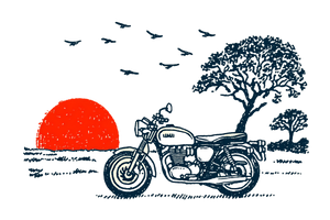Minimalist Motorcycle Illustration Vinyl Car Decal Sticker – Waterproof & UV-Resistant 5.97333333333333