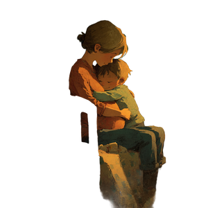 Boy Hugs Mom Vinyl Car Decal Sticker – Waterproof & UV-Resistant 6.826666666666667"