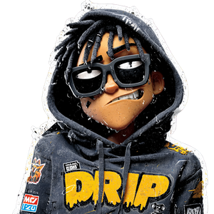 Dripping Sunglasses Mascot Vinyl Car Decal Sticker – Waterproof & UV-Resistant 6.826666666666667"