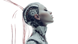 Cyborg Vogue Portrait Vinyl Car Decal Sticker – Waterproof & UV-Resistant 2.72"