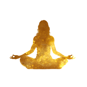 Golden Meditative Woman Vinyl Car Decal Sticker – Waterproof & UV-Resistant 3.4133333333333336"