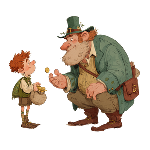 Chonky Leprechaun Offering Vinyl Car Decal Sticker – Waterproof & UV-Resistant 3.4133333333333336"