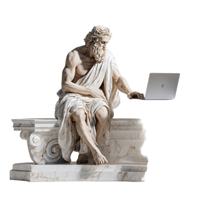 Statue With Laptop Vinyl Car Decal Sticker – Waterproof & UV-Resistant 3.4133333333333336"