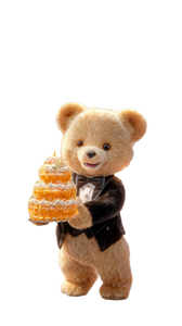 Bear With Cake Vinyl Car Decal Sticker – Waterproof & UV-Resistant 4.8533333333333335"