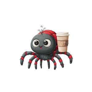 Spider With Coffee Vinyl Car Decal Sticker – Waterproof & UV-Resistant 6.826666666666667"