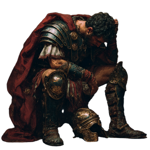 Roman Warrior Resting Vinyl Car Decal Sticker – Waterproof & UV-Resistant 3.4133333333333336"