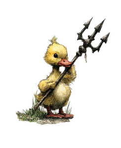 Duckling With Trident Vinyl Car Decal Sticker – Waterproof & UV-Resistant 4.05333333333333