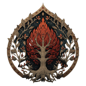 Gothic Flame Tree Icon Vinyl Car Decal Sticker – Waterproof & UV-Resistant 3.4133333333333336"