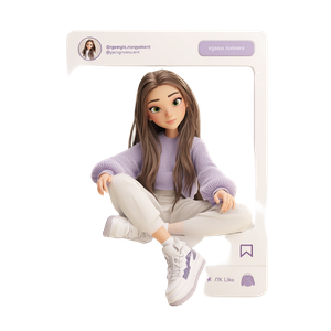 Instagram Cartoon Girl V3 Vinyl Car Decal Sticker – Waterproof & UV-Resistant 3.4133333333333336"