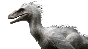 White Feathered Yutyrannus Vinyl Car Decal Sticker – Waterproof & UV-Resistant 2.72"