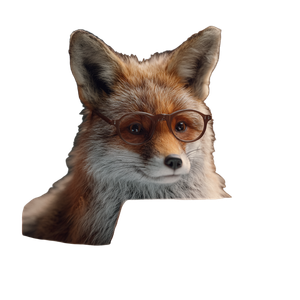 Fox With Glasses V2 Vinyl Car Decal Sticker – Waterproof & UV-Resistant 3.4133333333333336"