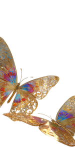 Golden Rainbow Butterflies Vinyl Car Decal Sticker – Waterproof & UV-Resistant 5.12"