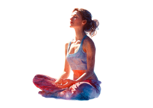 Meditating Woman Watercolor Vinyl Car Decal Sticker – Waterproof & UV-Resistant 3.0933333333333333"