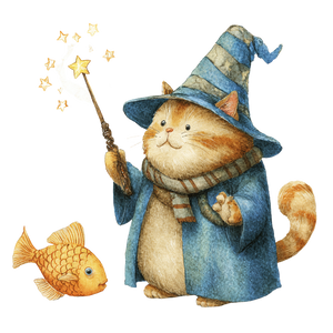 Wizard Cat Casting V2 Vinyl Car Decal Sticker – Waterproof & UV-Resistant 3.4133333333333336"